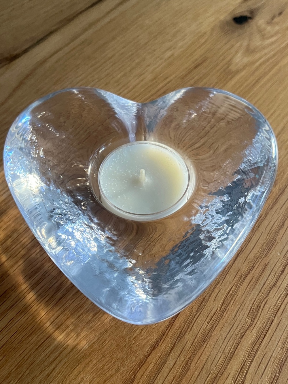 SIMON PEARCE HIGHGATE HEART VOTIVE HOLDER, SIGNED.